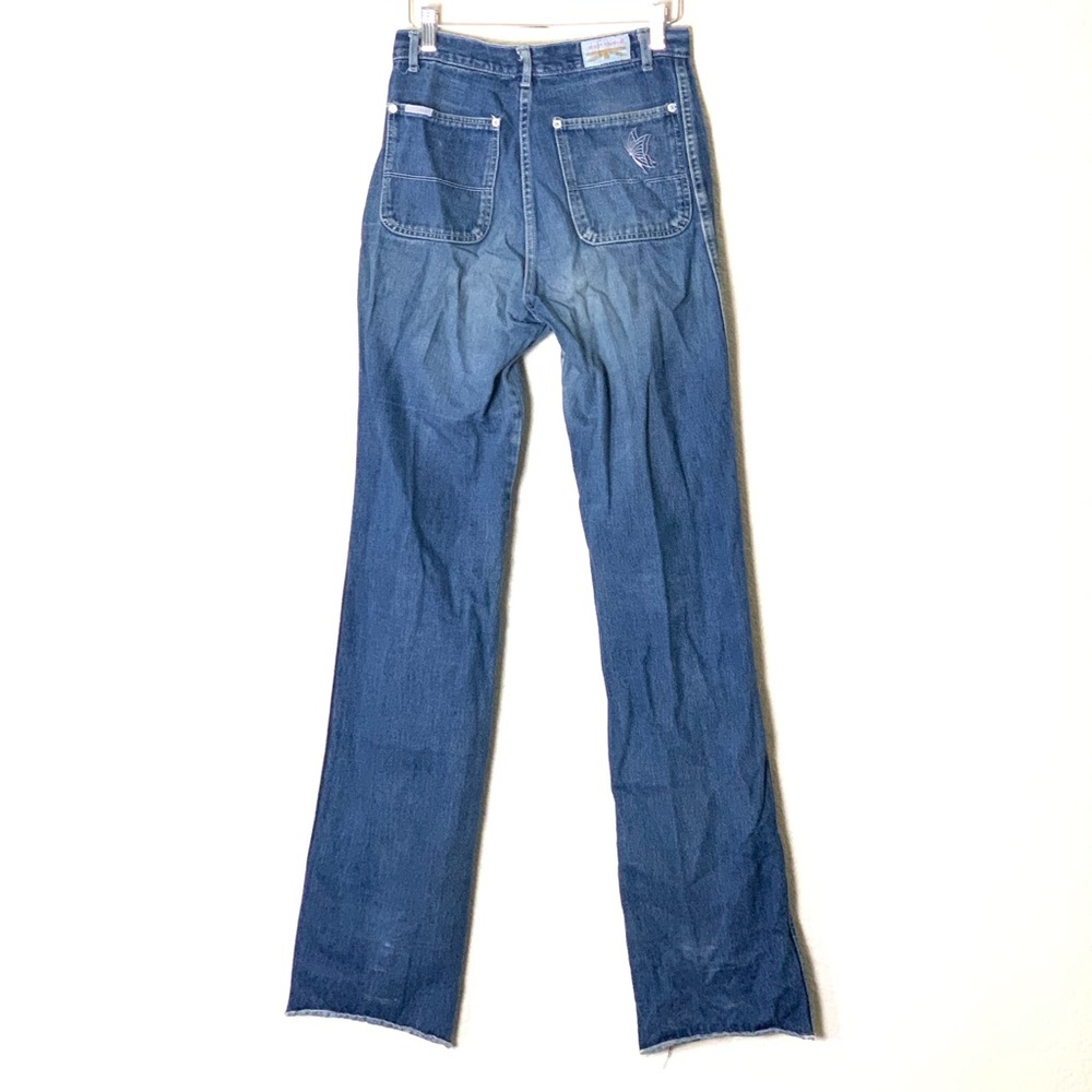 Brittania | Vintage 90’s Y2K high waisted wide leg jeans no front pockets sz 25
